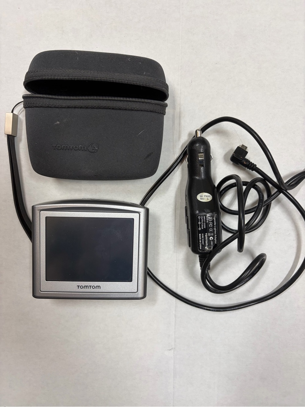 TomTom Silver GPS Navigator with Car Charger and Case - Silver/Black